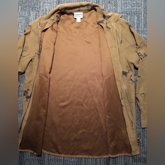 Vintage Chico's light Jacket size L women’s Brown Native - Picture 2 of 11